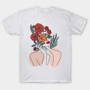 Boho Inspired Line Art Lady 2 T-Shirt